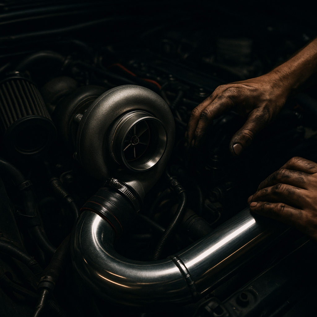 Turbocharged engine bay upgrade illustrating budget car tuning tips UK 2026