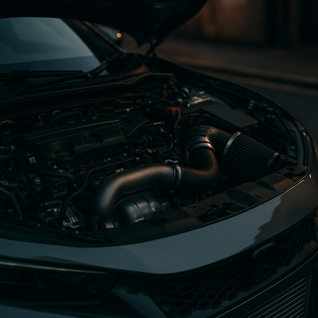 Tuned Honda Civic Type R engine bay representing enthusiast builds compared to UK police pursuit cars